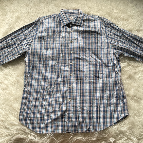 Peter Millar Check Plaid Button‎ Down Shirt - Picture 1 of 5